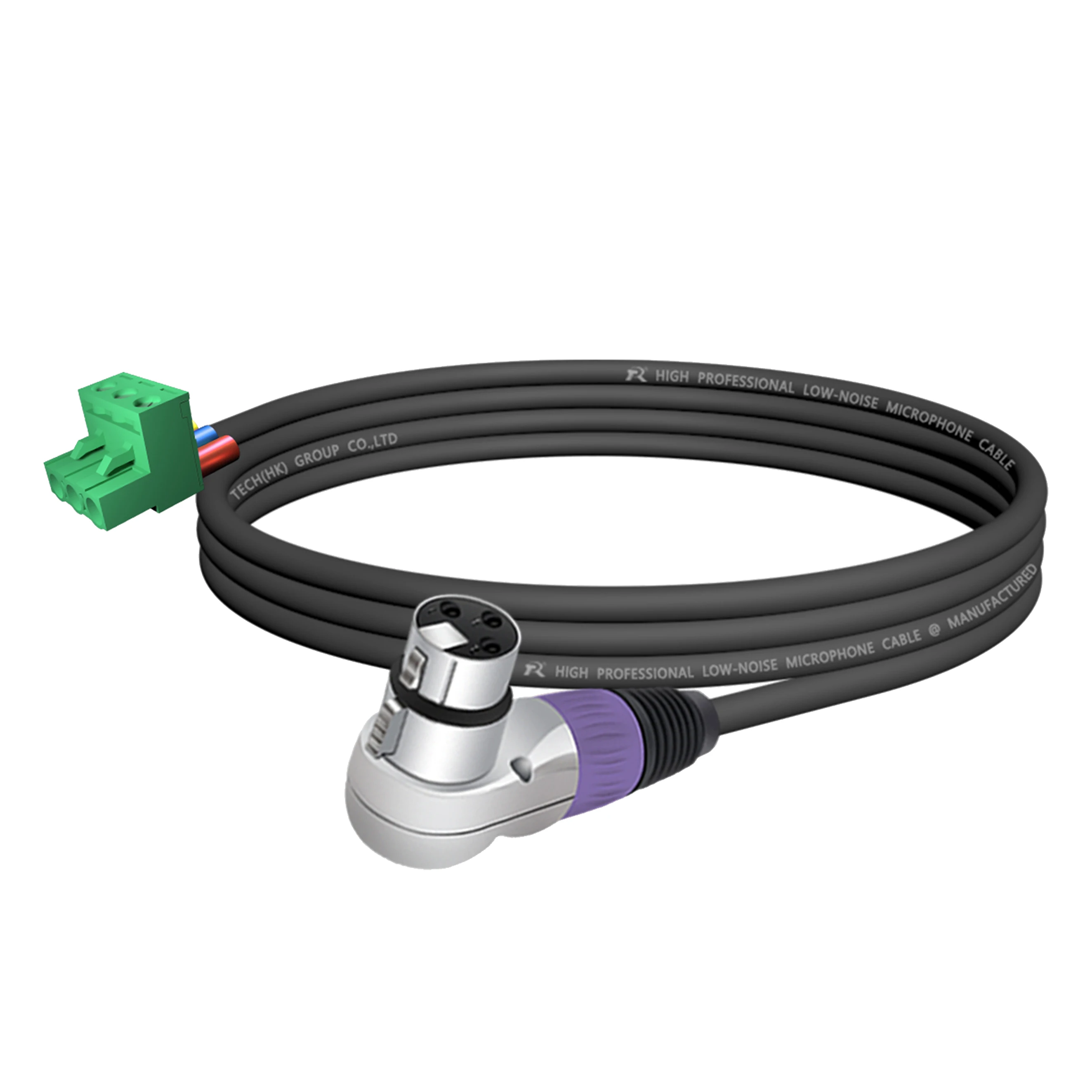 3-PIN rechtwinkliges Mikrofonverlängerungskabel zu 3-PIN Phoenix-Kabel, 5,08 mm 3-PIN PCB-Schraubklemme mit Abschirmung, für Lautsprecher, Tonstudio – Detail 14