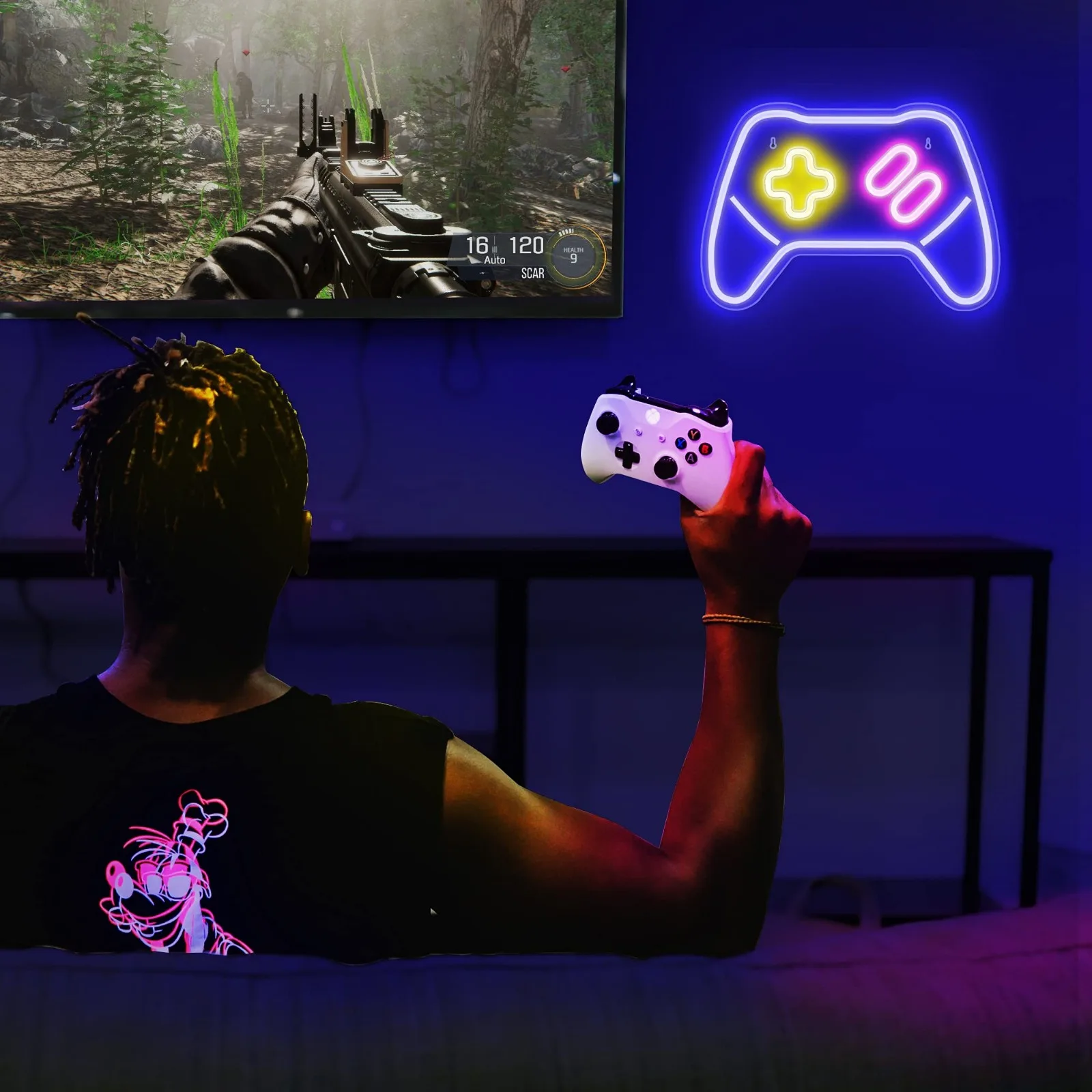 Controller di gioco insegne al Neon regalo per ragazzi adolescenti-segni di zona di gioco per parete, camera da letto, decorazione della sala giochi Cool Console di gioco luce al Neon