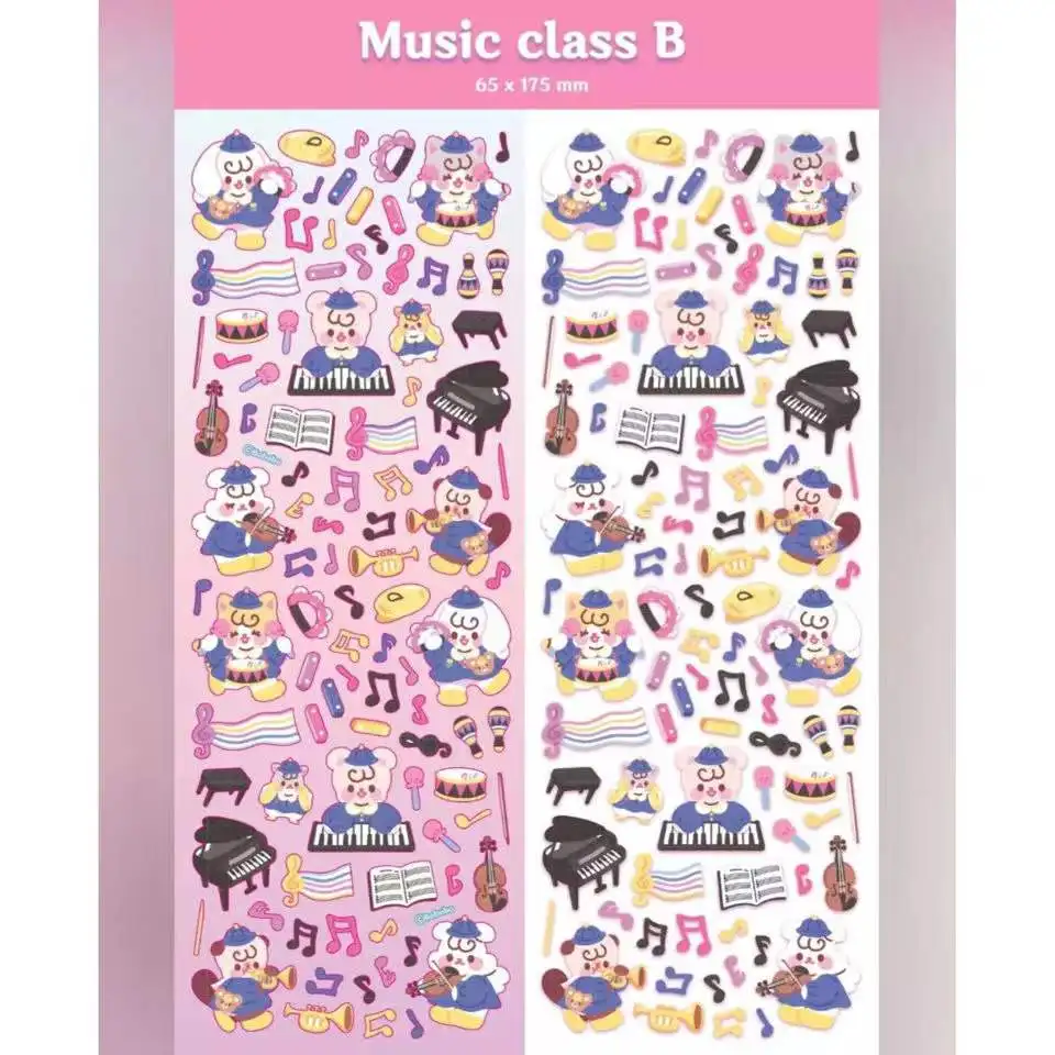 Cute Cartoon Party Laser Holographic Stickers DIY Scrapbooking Idol Card Room Deco Stationery Decoration Sticker Korean Stick