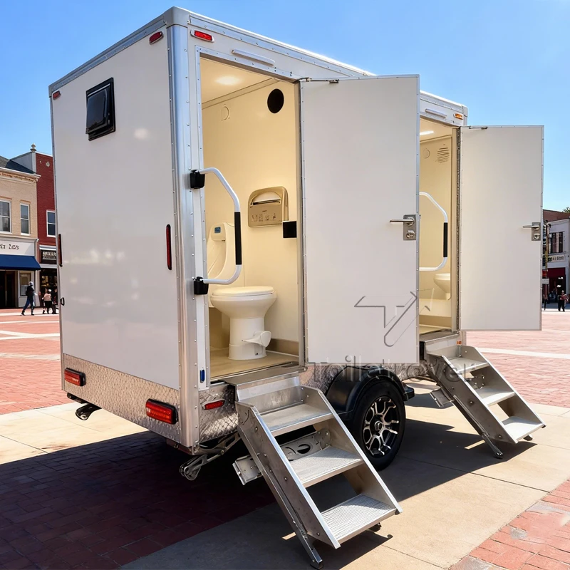 Vip Luxury Restroom Trailer Outdoor Mobile Bathroom Trailer Double Portable Toilet Trailer with Multiple Functions