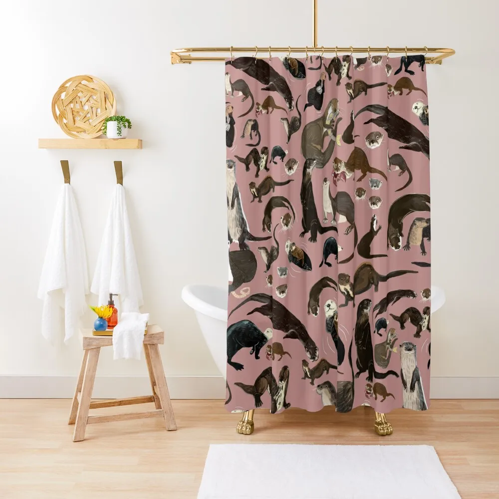 

Huillin river otter 2 Shower Curtain Cute Shower Bathroom Decor Shower Bath Cover Curtain