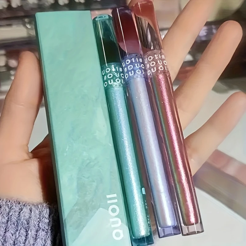 Maquillage de fard à paupières liquide, stylo Eyeliner à haute luminosité scintillant nacré pour Festival de musique, maquillage pour les yeux à paillettes imperméable