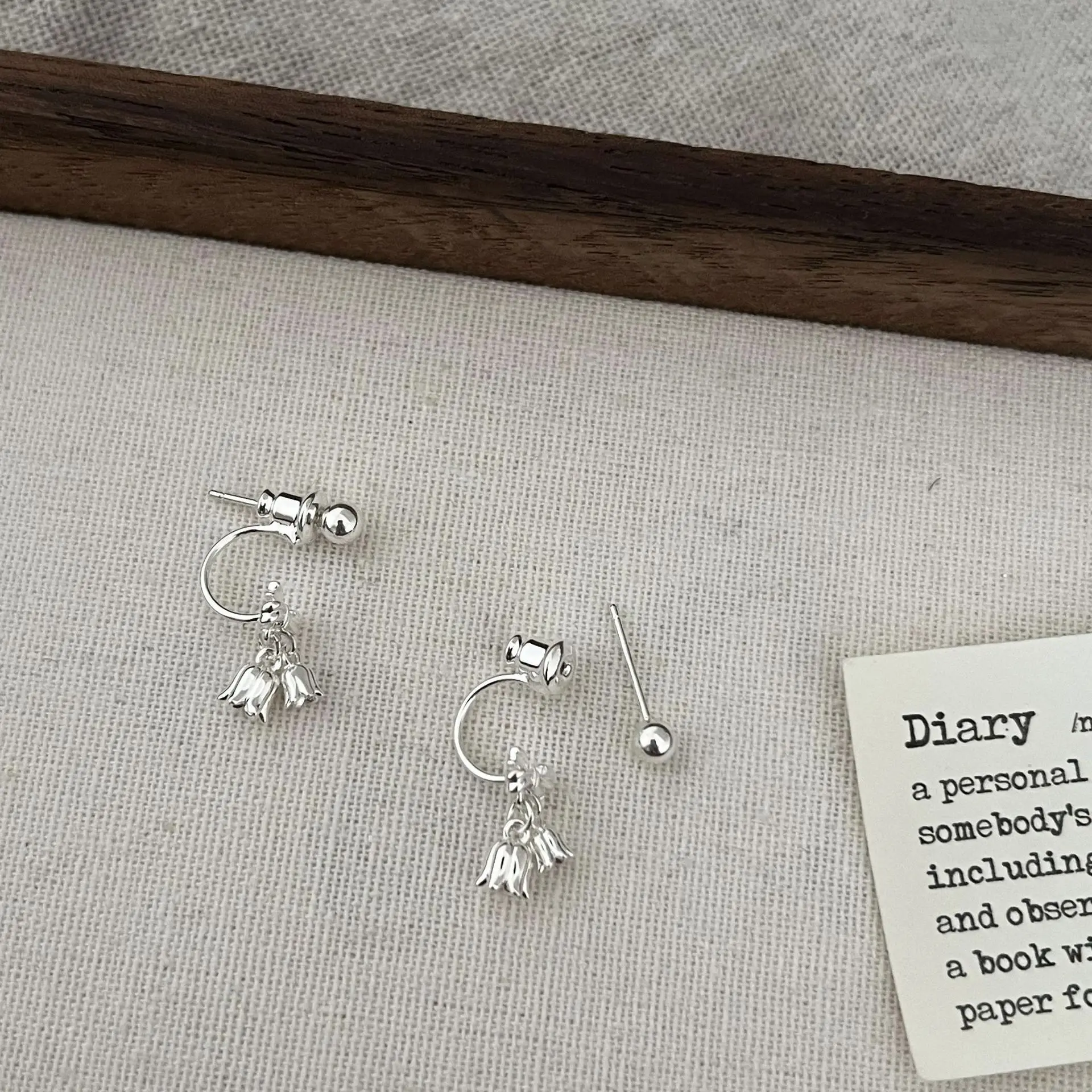 Stud Earrings Lily of The Valley Bow Sweet Elegant Unique Lightweight Gold Plated Alloy Small Dainty Floral Jewelry Women