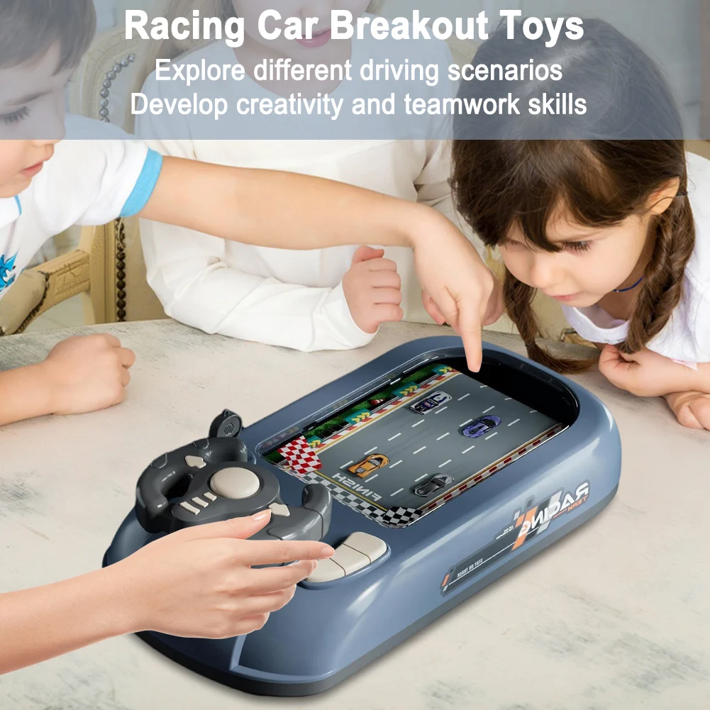 Driving Simulator with Music & Vehicle Sound Effects Interactive Simulation Driving Steering Wheel Toy Car Racing Adventure Game