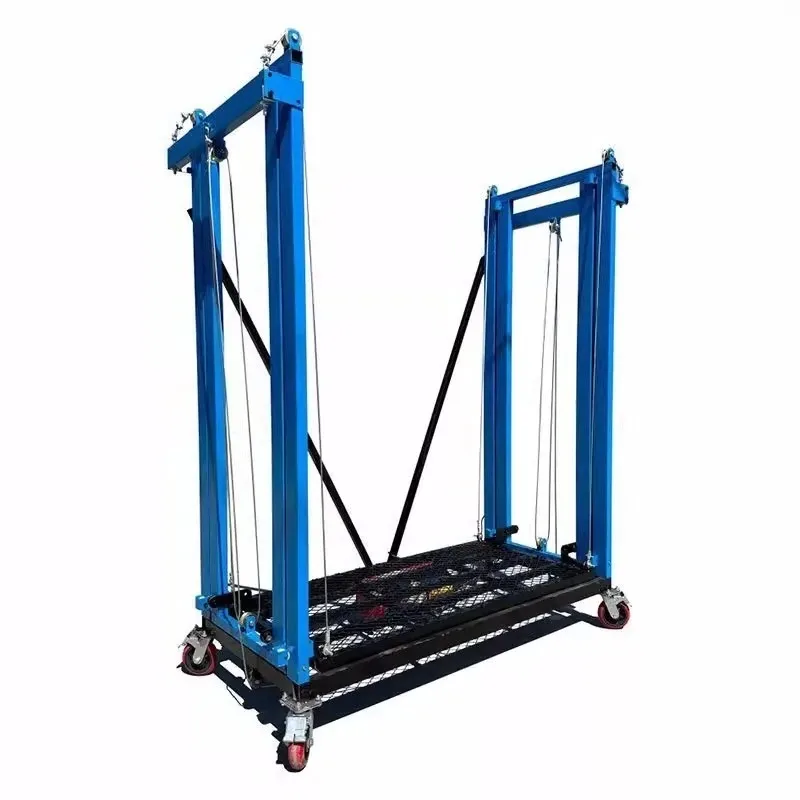 Electric Scaffold Lift 2-10M Height 500Kg Capacity Remote Control Portable Aluminum Construction Platform Adjustable Movable