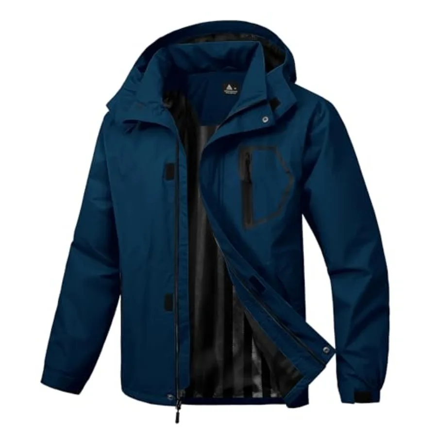 

SWISSWELL Mens Rain Jackets Lightweight Waterproof Windbreaker Jackets Rain Coats with Hood for Golf Fishing Hiking