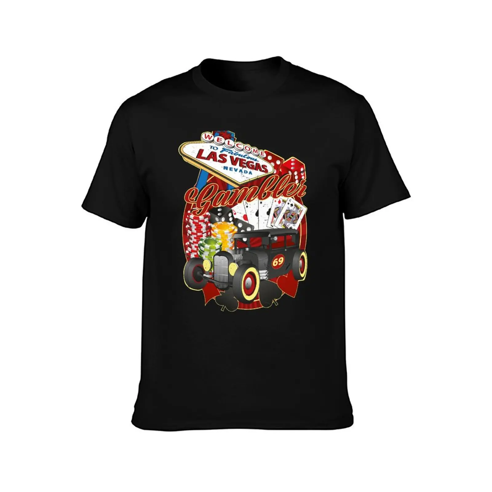 Rockabilly Gambler Hot Rod T-Shirt Trendy Casual Short Sleeve Shirt T-Shirt
