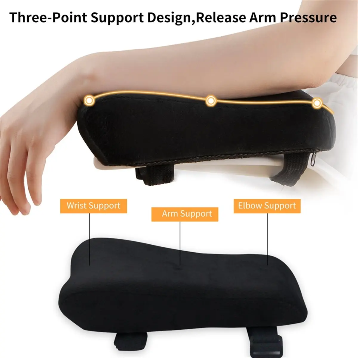 fitfit 2pcs Chair Ergonomic Armrest Pads Elbow Pillow Pressure Relief Office Chair Gaming Chair Armrest with Memory Foam