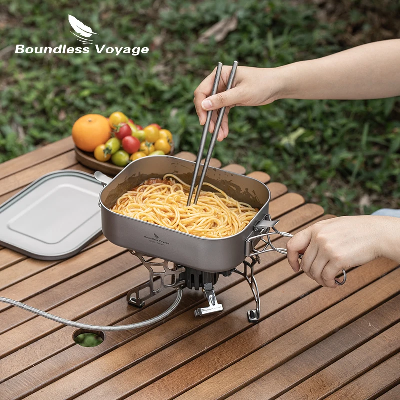 Boundless Voyage Titanium Bento with Lid & Handle Outdoor Camping
