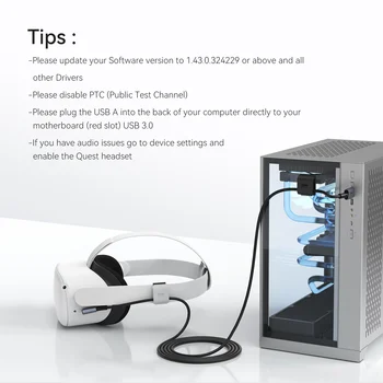 Kiwi Design USB3.0 Type C Connection Cable for Quest 3/Quest 2 Accessories 16FT/5M Maximum 5Gbps Data Transfer Rate USB C Cable