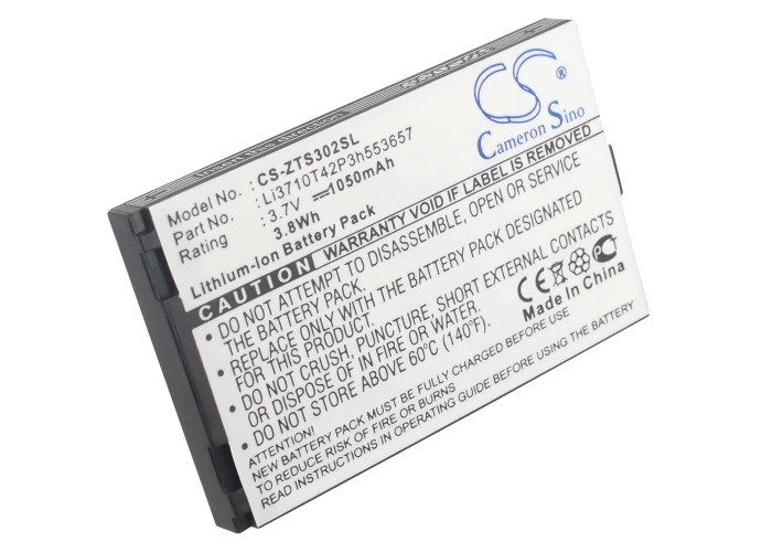 Cameron Sino 1050mAh Battery Li3710T42P3h553657 for ZTE S302, for Capitel CBS718, S718, MP-S-I for MyPhone 1050