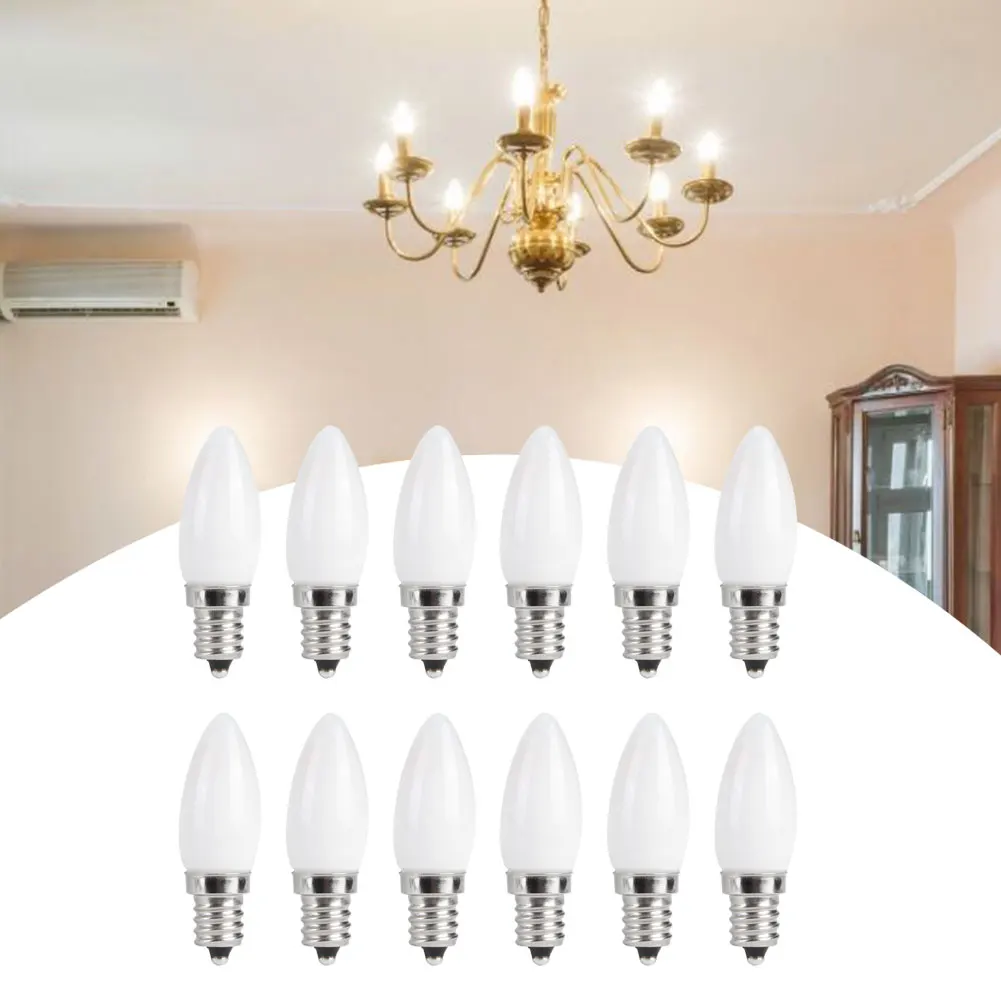 ZK20 10Pcs Mini E12 LED Candelabra Light Bulbs 1.5W AC for Home Car Cabinet Hotel Lighting