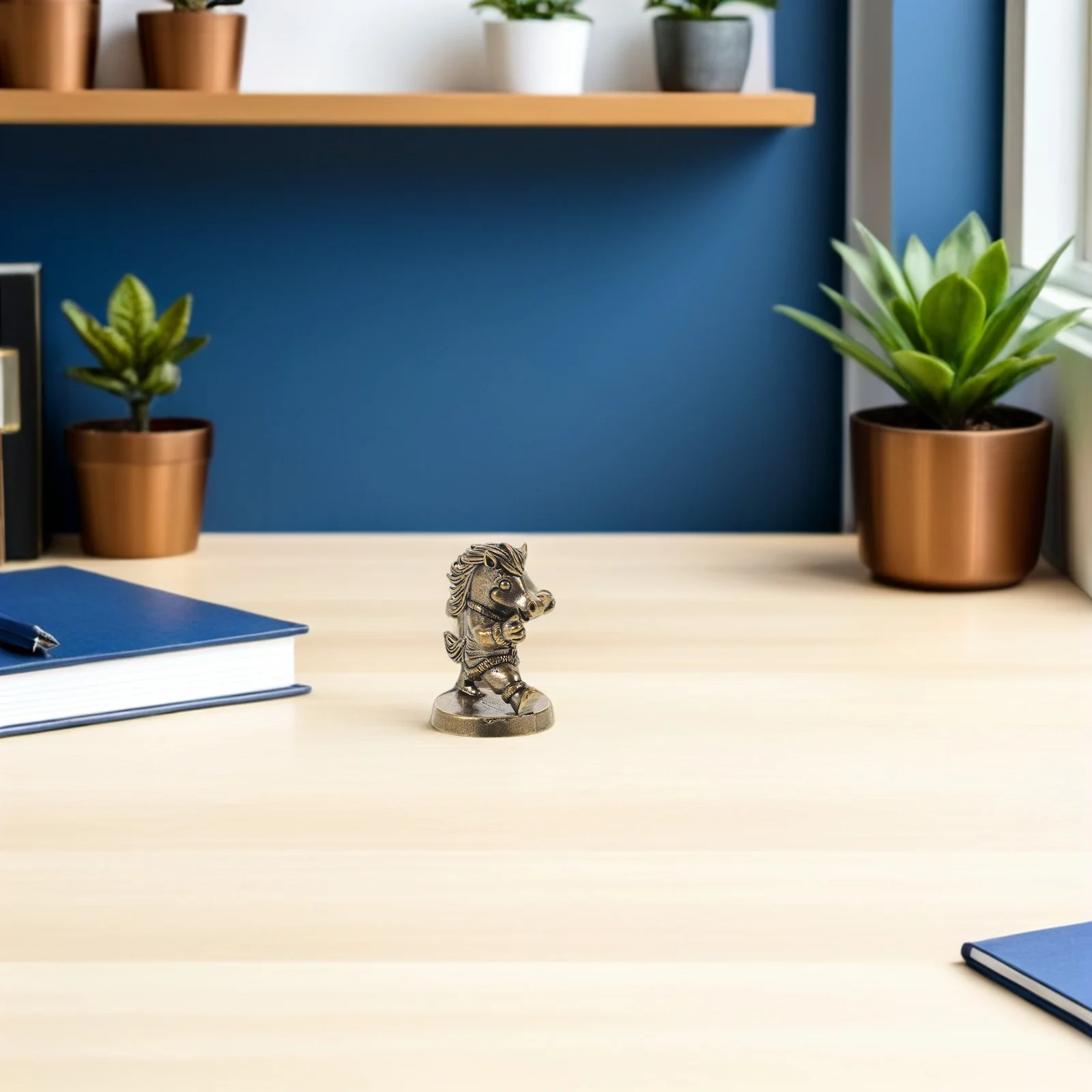 

Solid Brass Horse Sculpture Ancient Chinese Small Horse Desktop Ornament Prosperity Statue Paperweight Office Decorative Animal