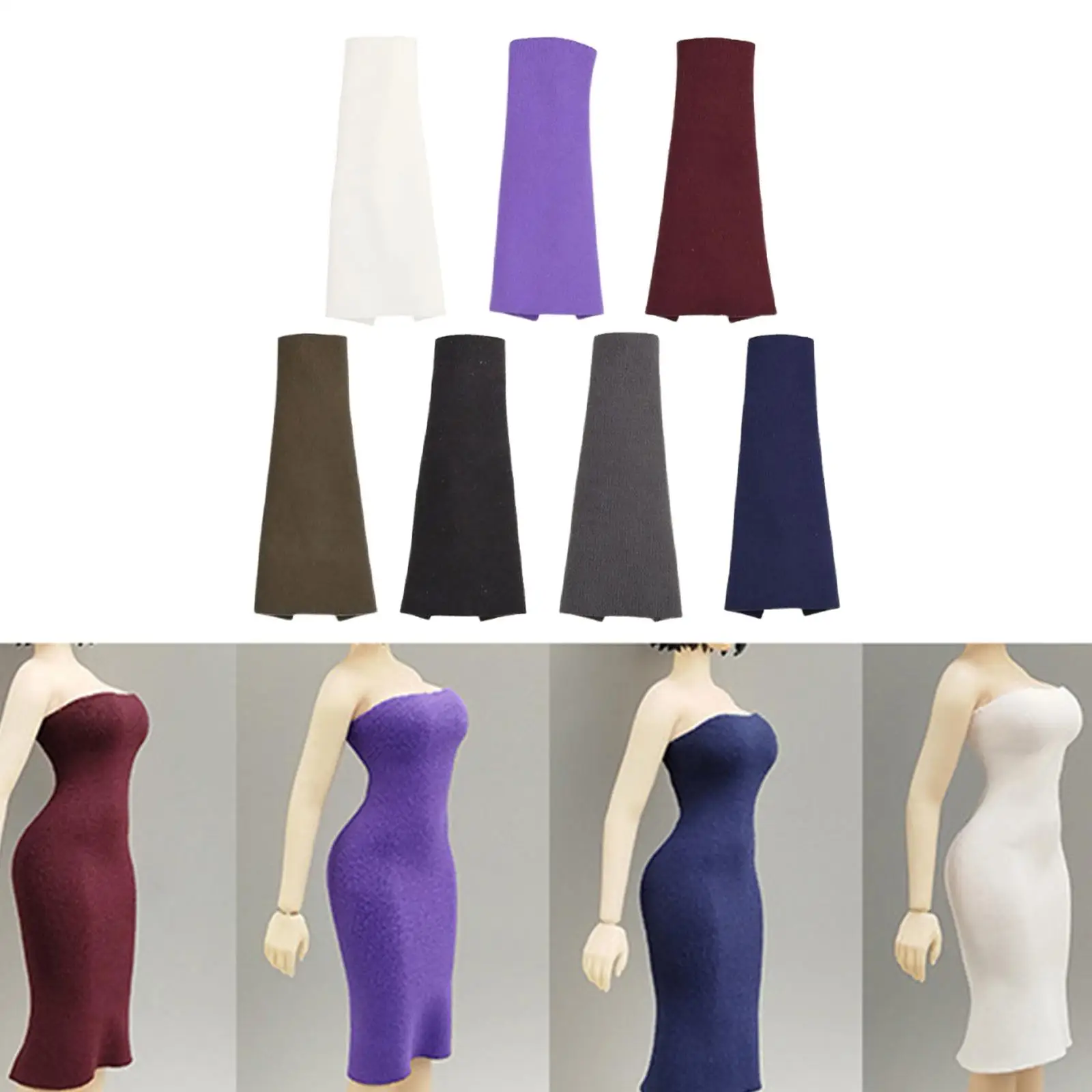 1/12 Bodycon Jurk Mini Maxi Jurk Cosplay Retro Mode Mouwloze Kleding voor
