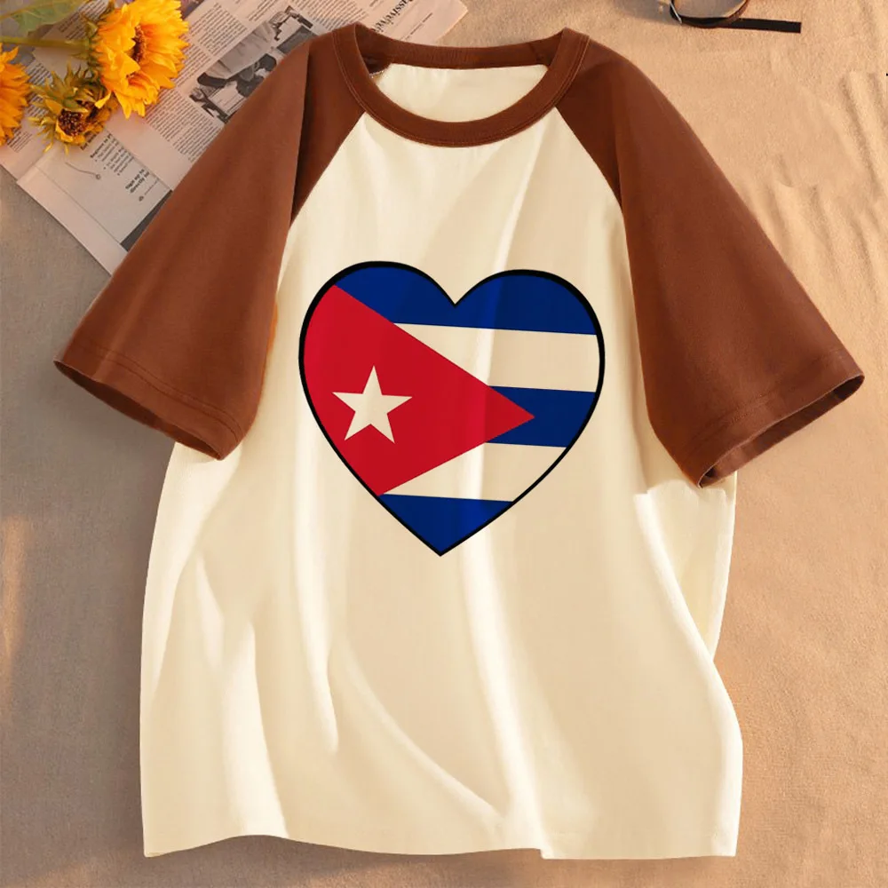 Cuba top tees femme graphic streetwear korean fashion shirt harajuku kawaii Psychedelic Retro streetwear