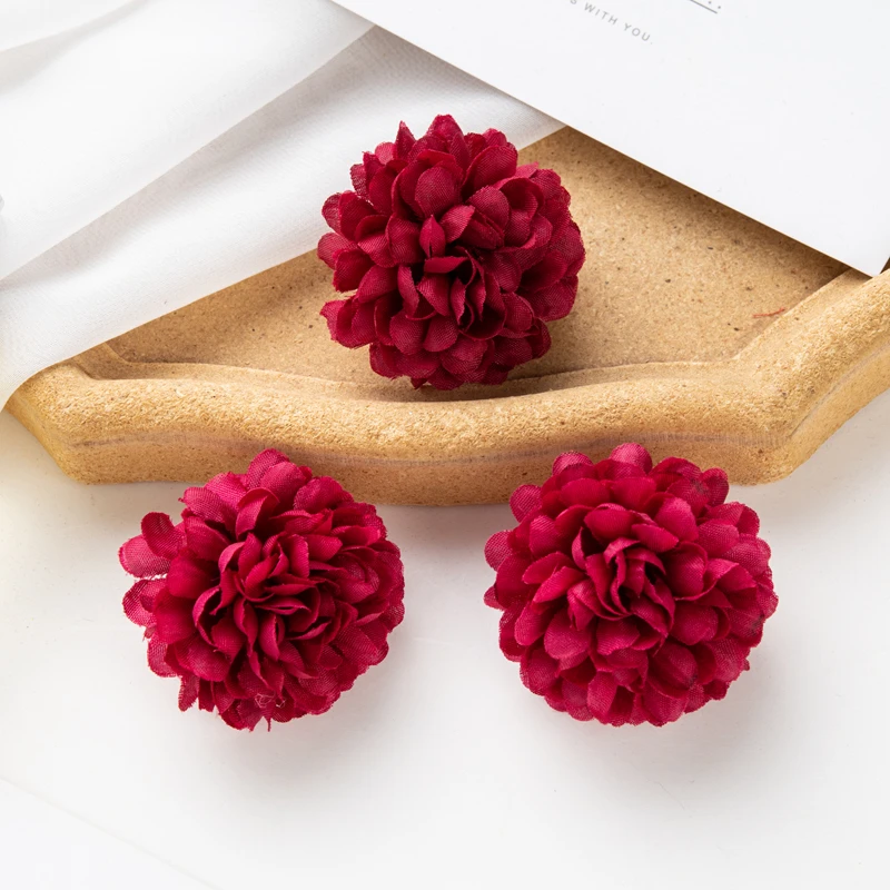 50 Stück künstliche Hortensien für Hochzeit, Garten, Heimdekoration, Weihnachtsfeier, DIY-Süßigkeitsschachtel, Sammelalbum, rosa Kugel, Chrysantheme – Detail 11