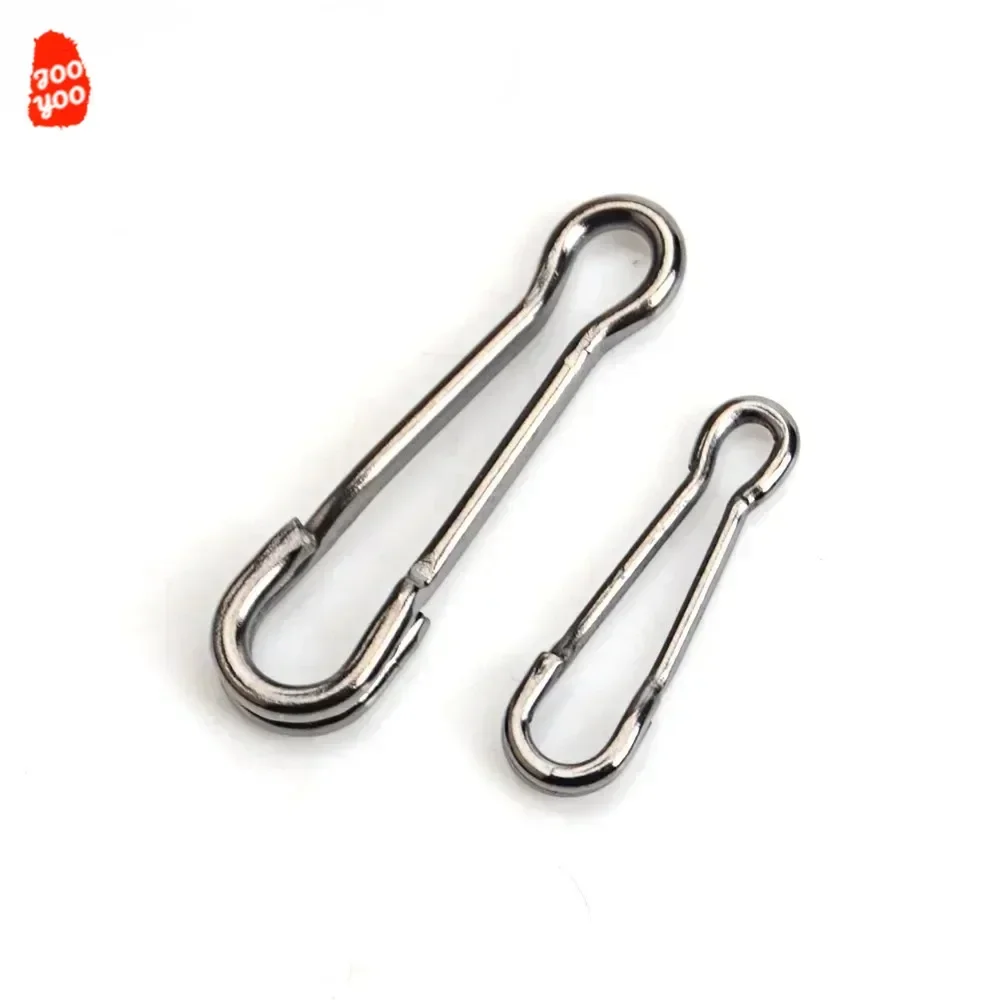 jooyoo 10PCS Fishing Accessories Hawaii Snap Stainless Steel Fishing Connector Lure SnapHook Fastlock Barrel Swivel Safety