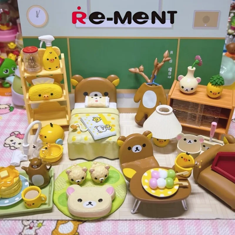 بقعة إعادة معالجة أصلية في سلسلة غرفة Rilakkuma صندوق أعمى مشهد مصغر محاكاة الفضاء نموذج صغير المد اللعب الشكل لعبة الهدايا