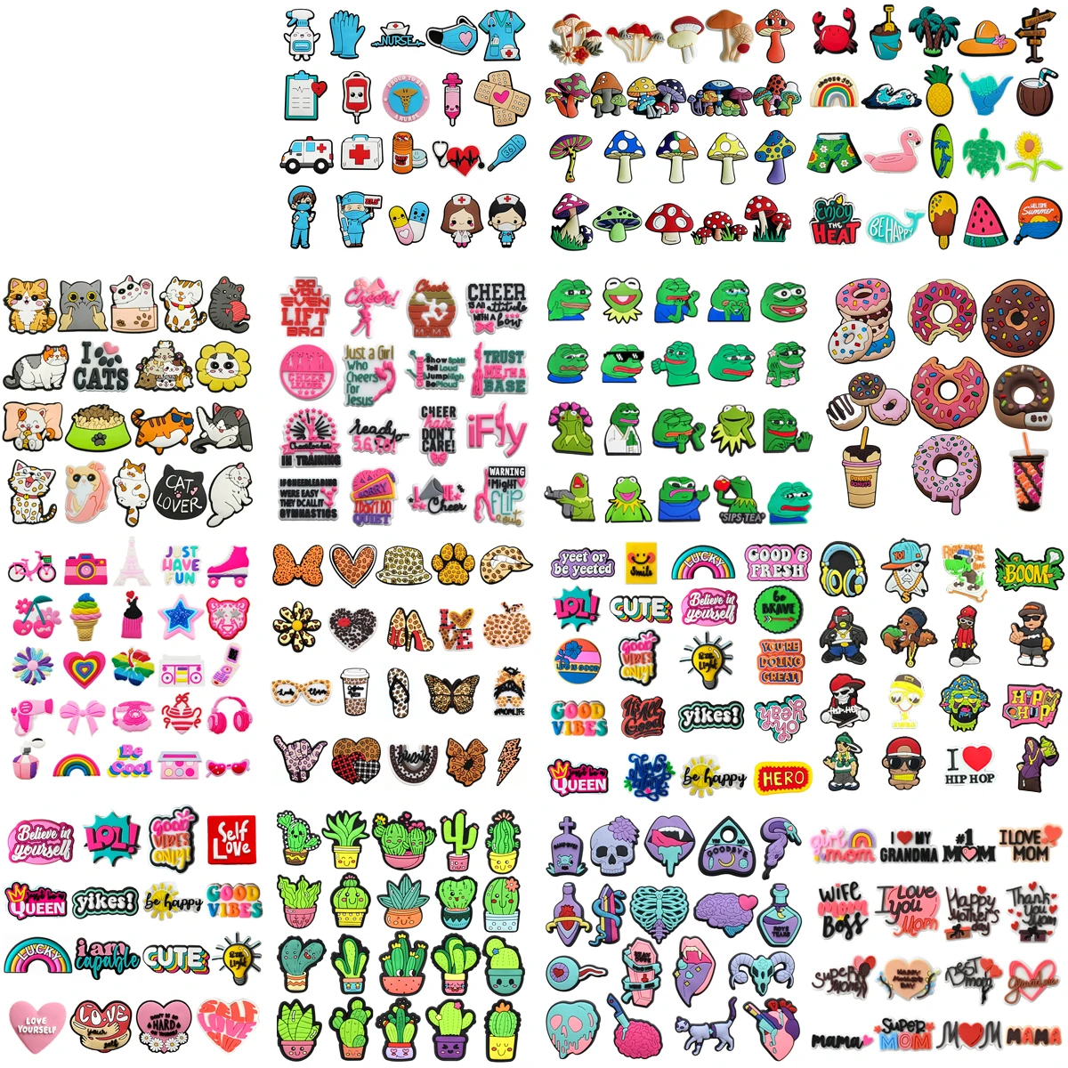 

Hot Cartoon Set Shoe Charms Pack for Crocs Accessories Pin Clogs Bubble Sandals Decoration Women Birthday Party Gifts