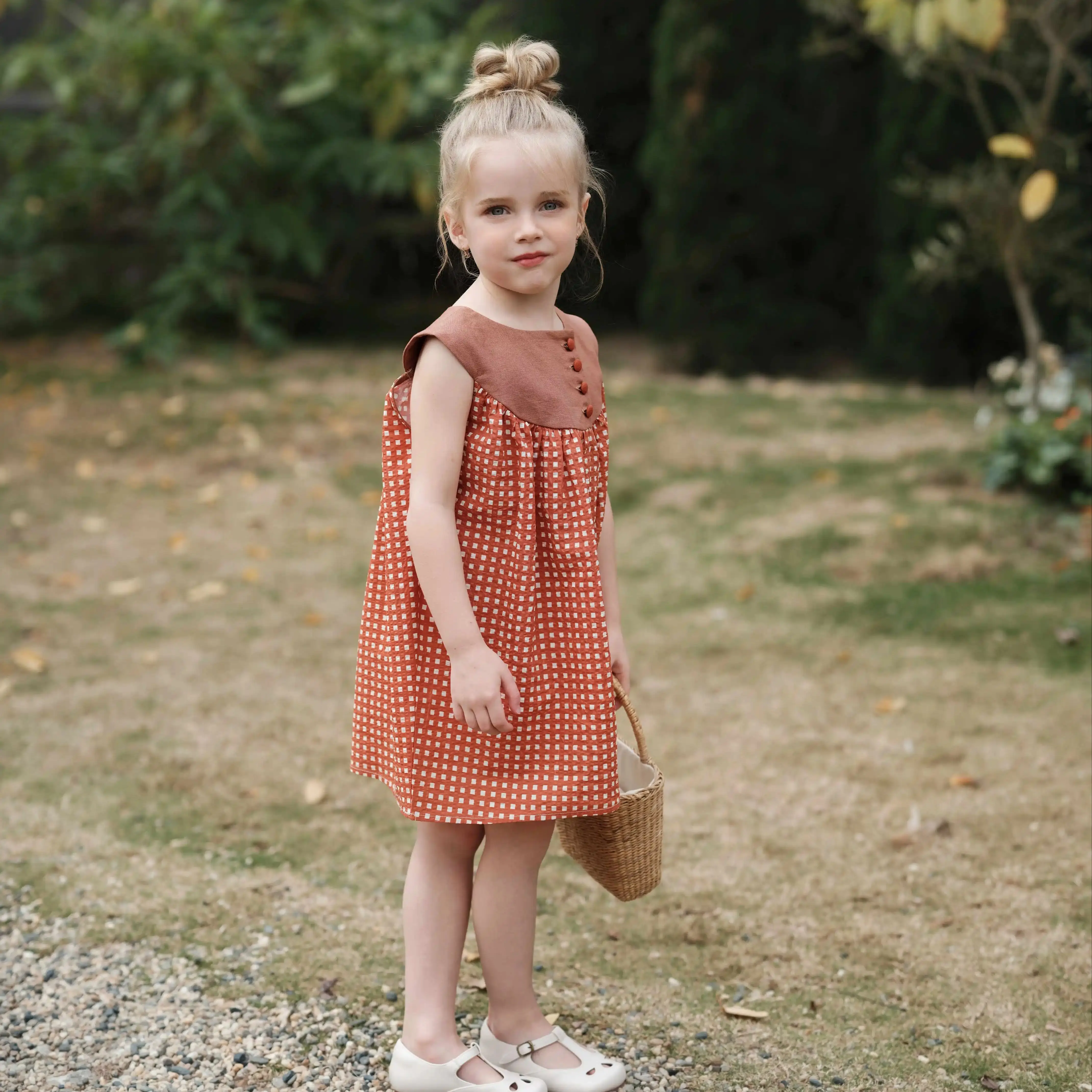 

Новинка 2026: Летнее детское платье-жилет в скандинавском стиле, повседневное универсальное платье-обманка с эффектом двухслойности, клетчатое безрукавное платье