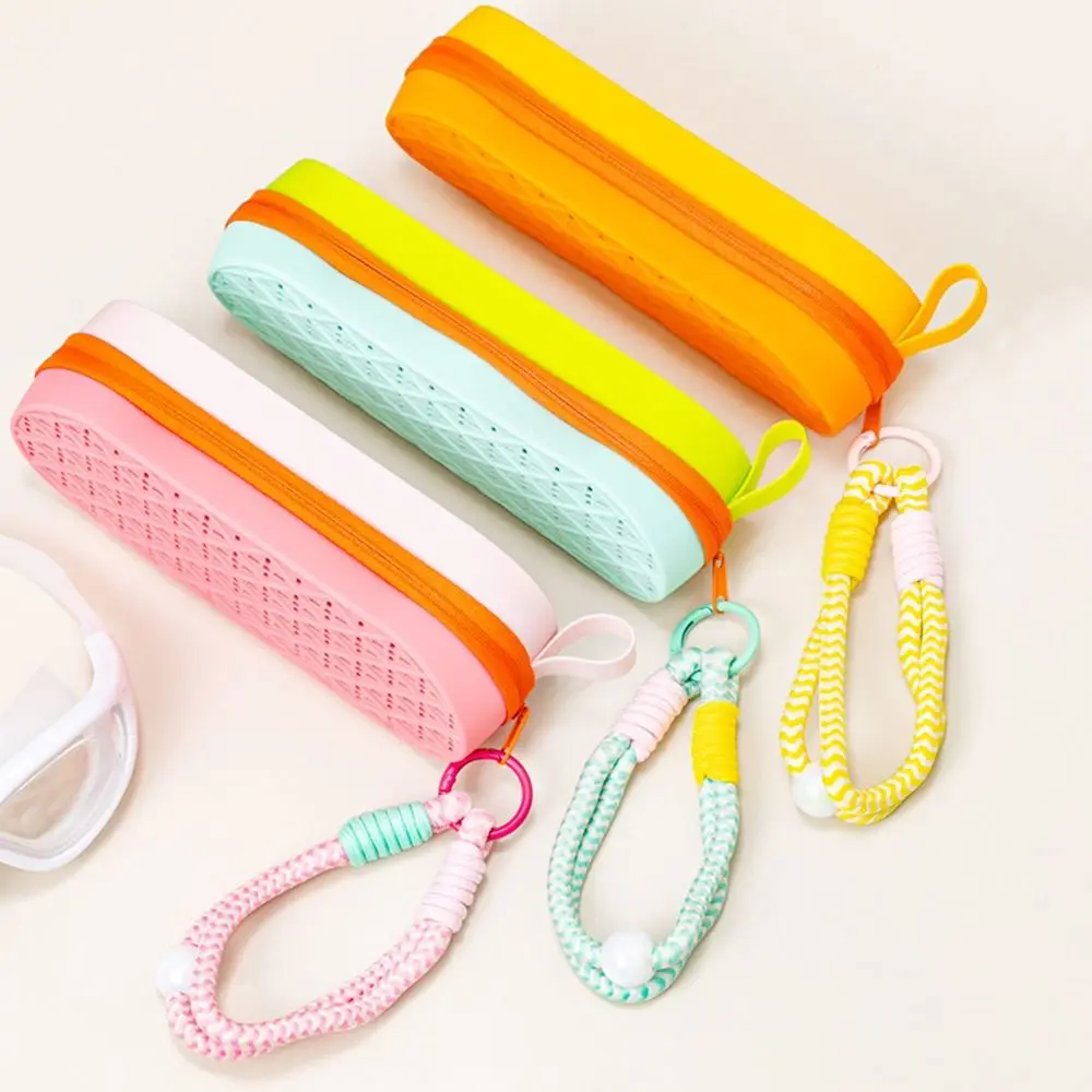 Portable Swimming Glasses Case Large Capacity Drain Hole Soft Glasses Protector Waterproof Breathable Swim Goggle Storage Box