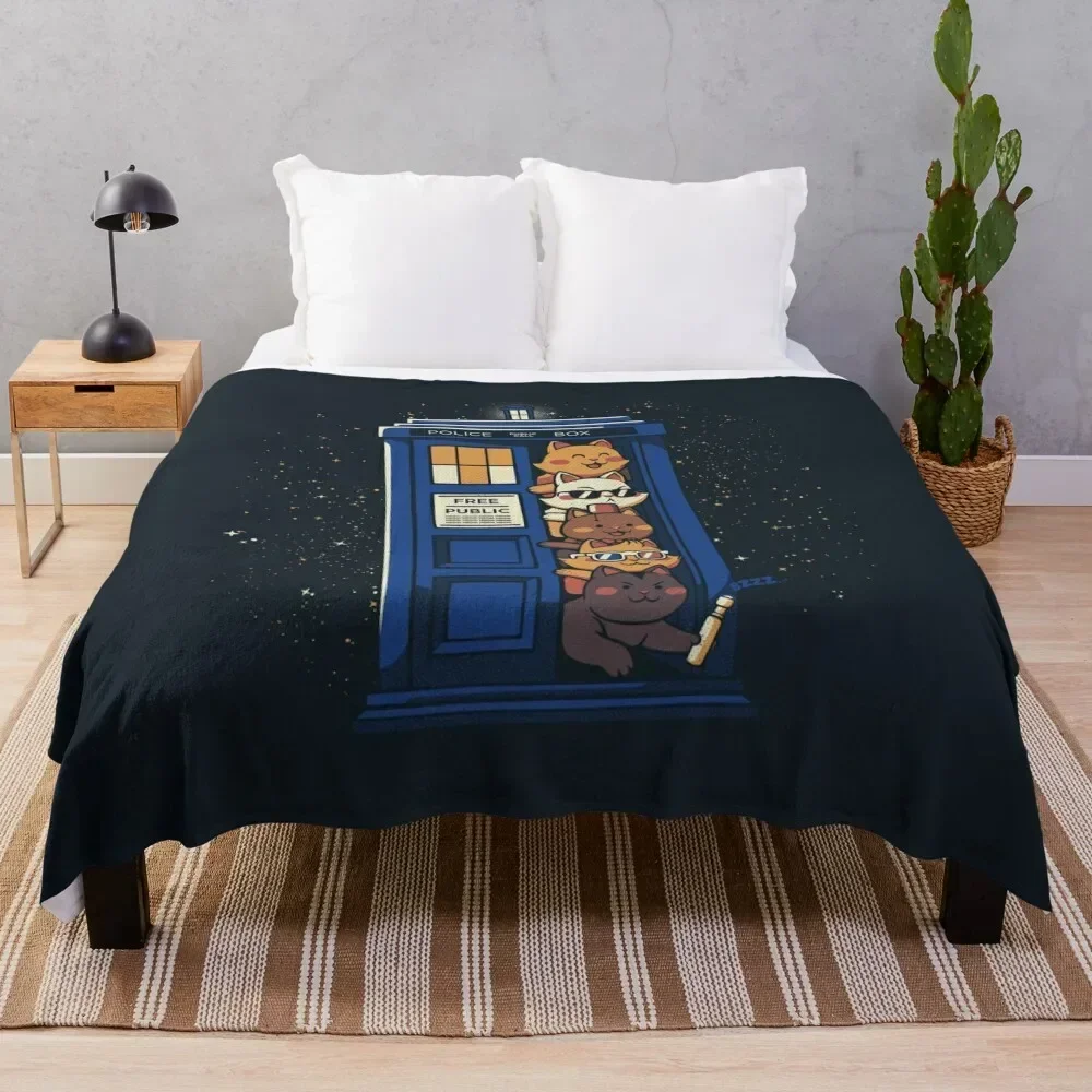 Time Travel Cats by Tobe Fonseca Throw Blanket For Decorative Sofa Hair Soft Stuffeds Blankets