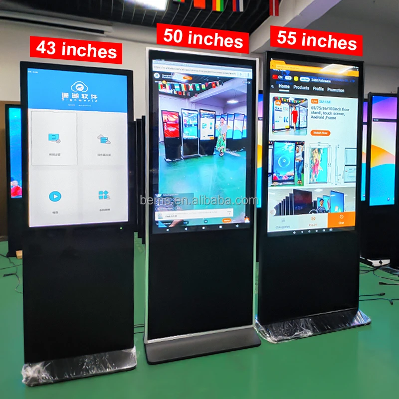 43 inch indoor IR touch screen android lcd advertising display kiosk digital signage and displays totem