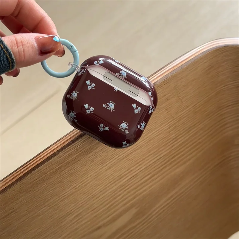 الرجعية الأزرق زهرة حقيبة سماعة الاذن ل أبل Airpods برو 1 2 3 4 Gen غطاء سيليكون لطيف سماعة شحن حالات ل Airpod 4 3rd