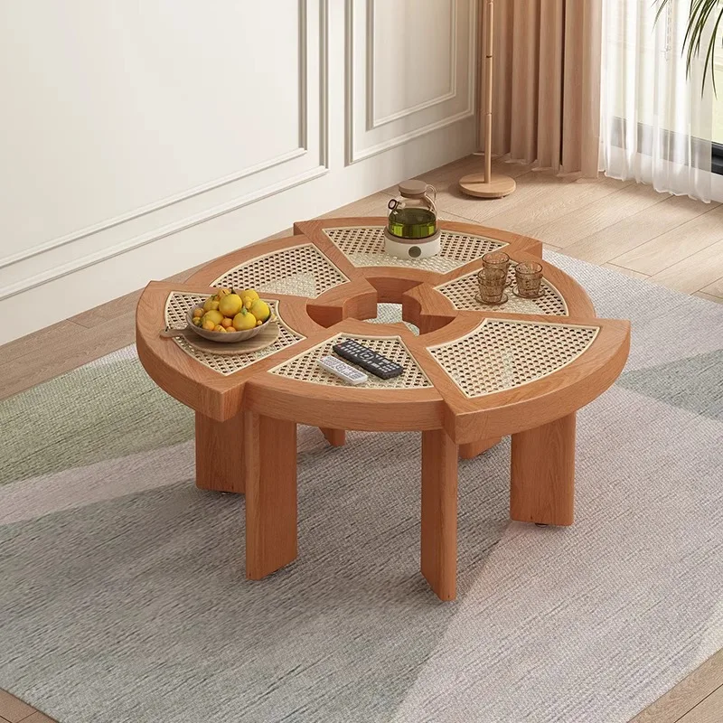 Gear coffee table rattan special-shaped coffee table living room household small apartment small coffee table