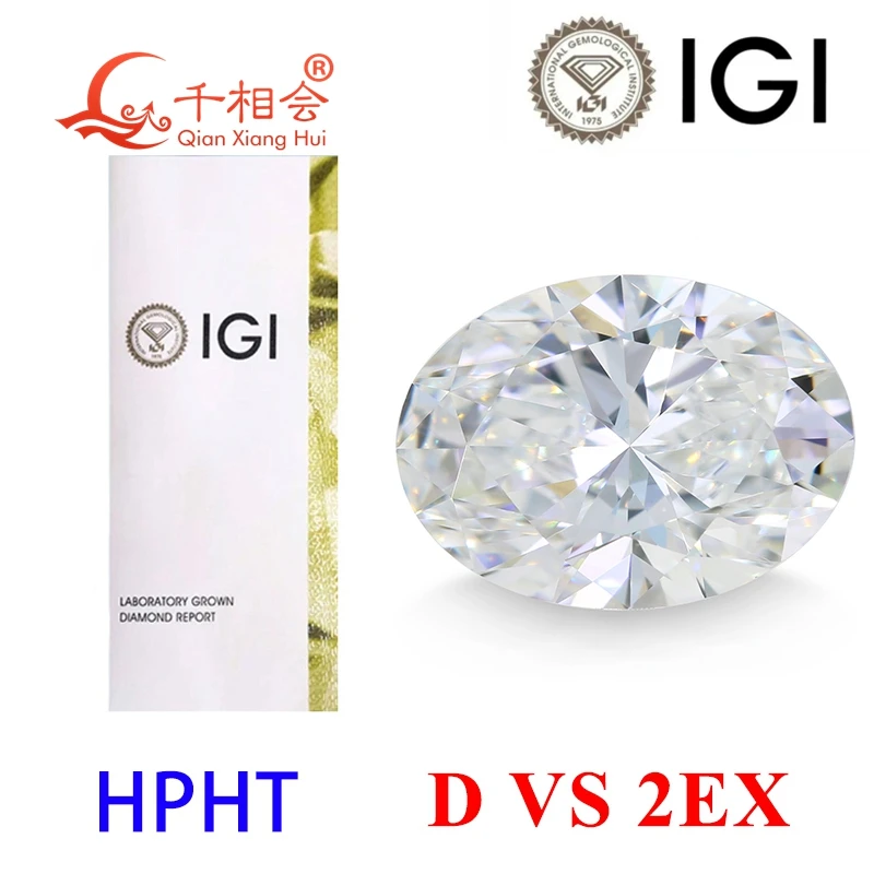 Promotion 1ct D white VVS/VS HPHT diamond  oval shape lab grown diamond IGI certificated stone