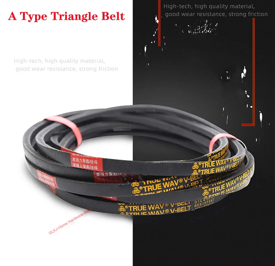 

1Pcs Triangle Belt A Type Black Rubber V-Belt A500/550/600/650/700/750/800/850-1000mm Mechanical Industrial Transmission Belt