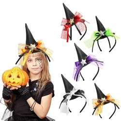 Halloween Cute Witch Hat Headband Pumpkin Bat  Adult Children Hair Band Halloween Party Present Supplies Girls Hair Accessories