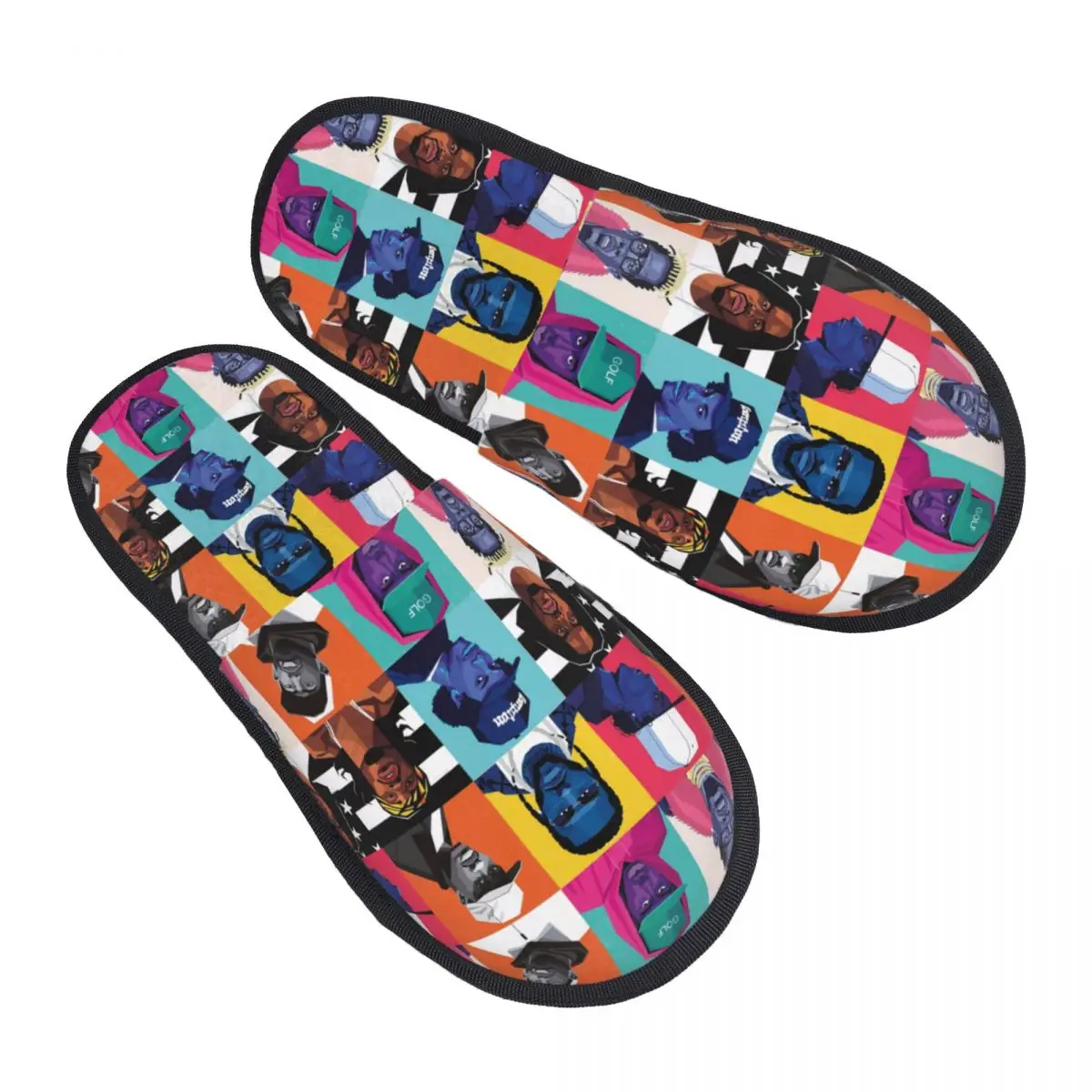 Custom 2P-pac Rapper Tupac Soft Memory Foam House Slippers Women Cozy Warm Anti-Skid Slipper