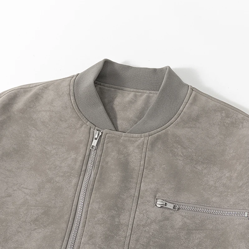 Spring Autumn Windproof Breathable Trendy Couple Baseball Jacket Fishing Casual Fashion Tie Dyeing Imitation Leather Jacket