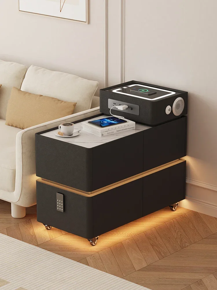 Italian removable side cabinets wireless charging side cabinets living room High Quality