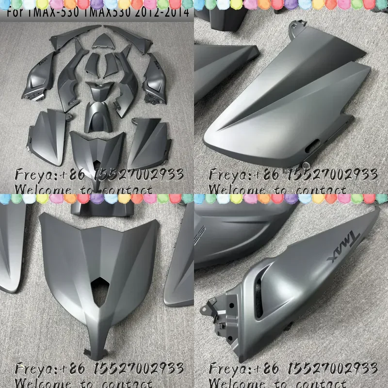 Silver-Gray Full Body Fairing Kit for TMAX 530 Compatible with TMAX 530 2012, 2013, 2014 Models Full Fairing Kit Accessories