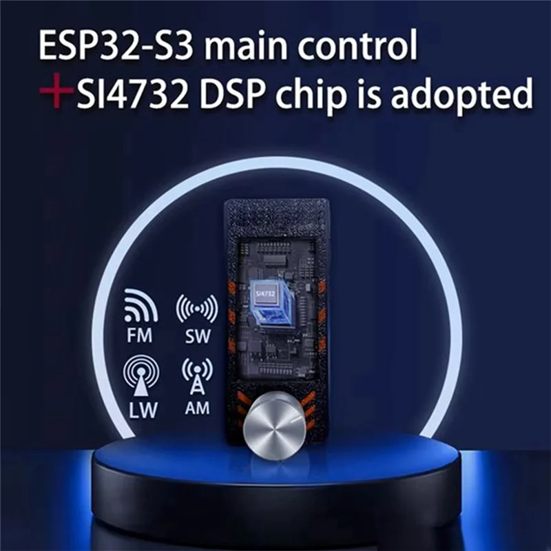 A95I-SI4732 Receptor de radio de todas las bandas ATS MINI PRO 0,5-108 Mhz LSB USB AM FM ESP-32-S3 Radio SW MW VHF con antena