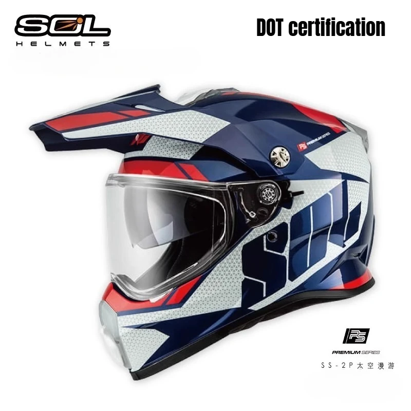 

SOL DOT Motorcycle Tightening helmet Full Face Double Lens Off-Road Racing Helmet Lightweight Cascos Para Moto Capacete De Moto