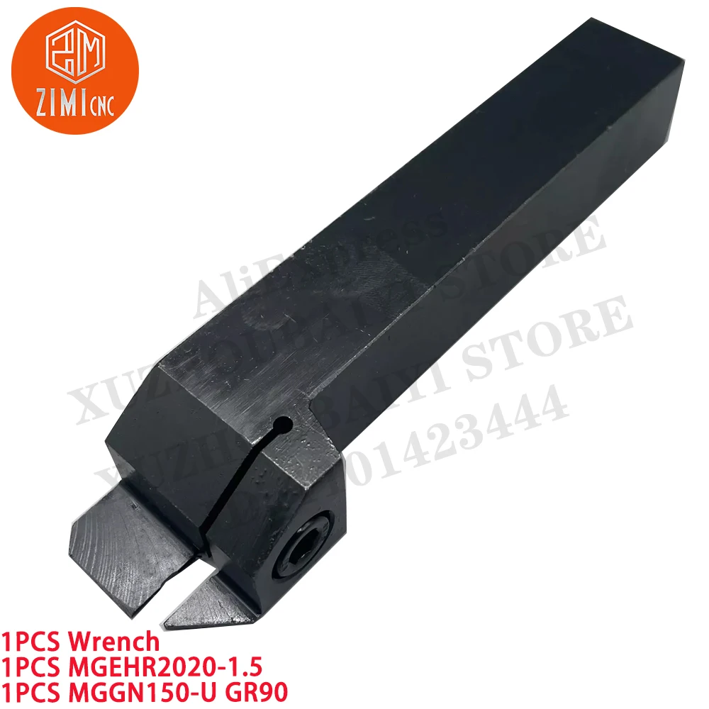 1PCS MGEHR2020-1.5 Suporte de ferramenta de torneamento e ranhura para torno +1pc MGGN150 1,5 mm inserto de ranhura Torno de metal CNC ferramenta de corte mecânica