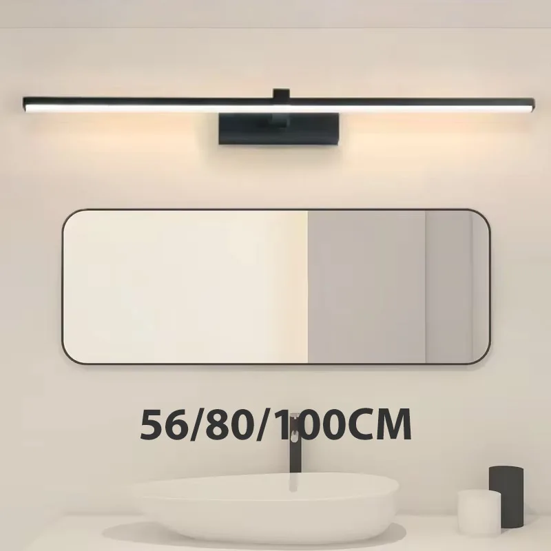 56/80/100cm LED Mirror Front Lamp Long Strip Wall Lamp For Bathroom Washroom Dressing Kitchen Home Indoor Luminaire Lustre