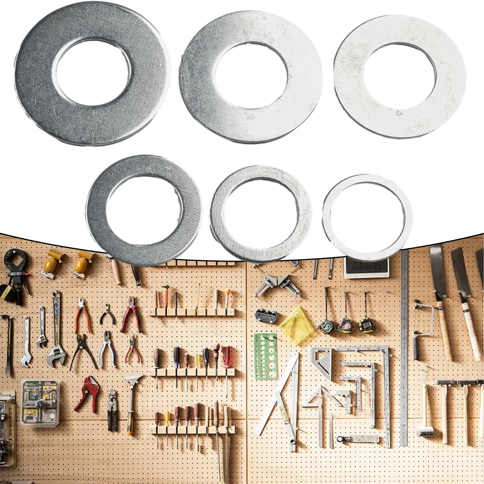 Circular Saw Blade Reduction Ring, Anel de conversão, Silver Practical Tool Parts, 6Pcs Set