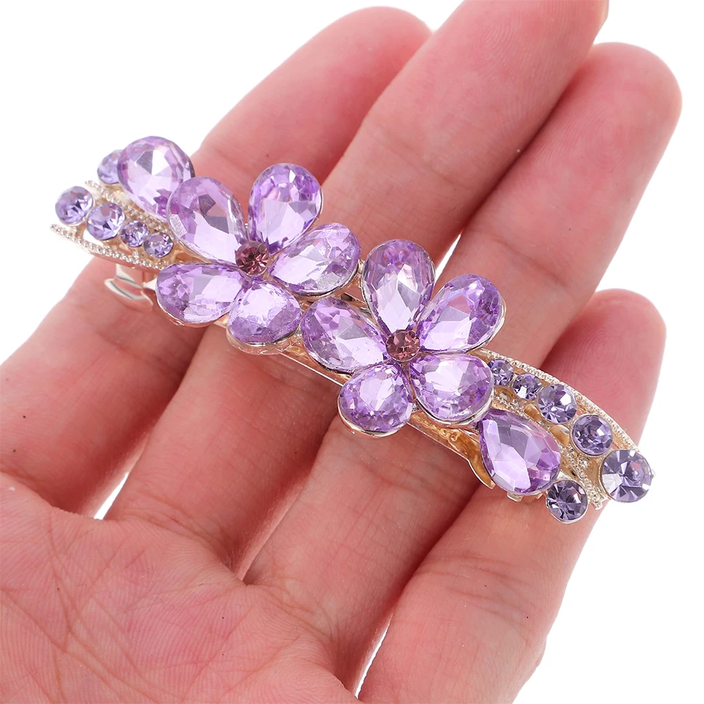 

2pcs Rhinestone Hair Clips Mini Zinc Alloy Bride Accessories Sparkly Pins for Thin Hair Crystal Design Secure Clip