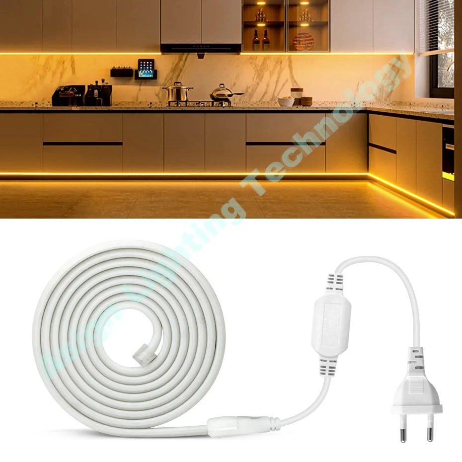 AC220V LED Strip Lights COB IP65 Waterproof Led Ribbon High Brightness Flexible Tape 288LEDs/M Remote/Bluetooth/WiFi Control