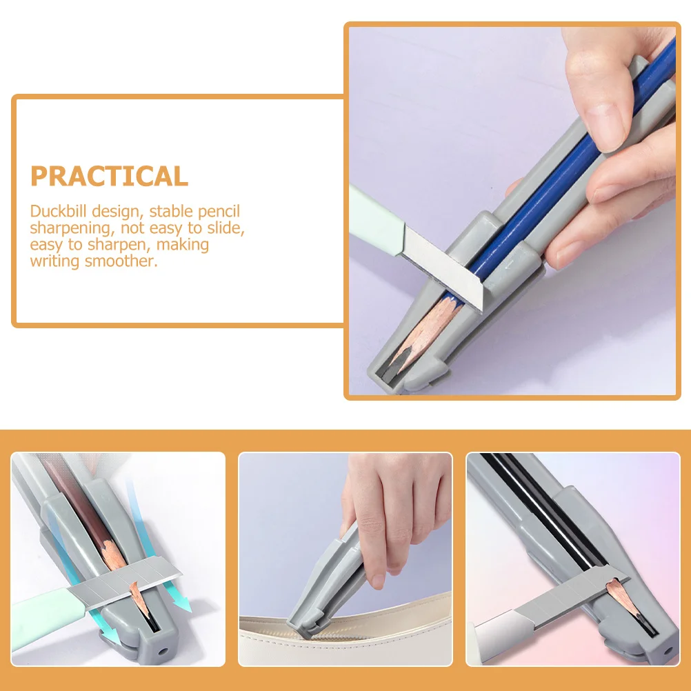 

3pcs Pencil Sharpener Aid Eyebrow Lip Makeup Pencil Sharpening Tool Duckbill Design Plastic Non-Slip For Smooth Edge