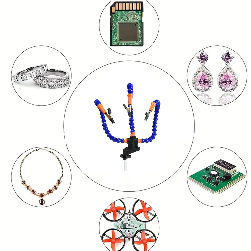 Helping Hands Soldering, Third Hand PCB Circuit Board Holder Flexible Arms with Desk Clamp Base for Electronic Boards Repair