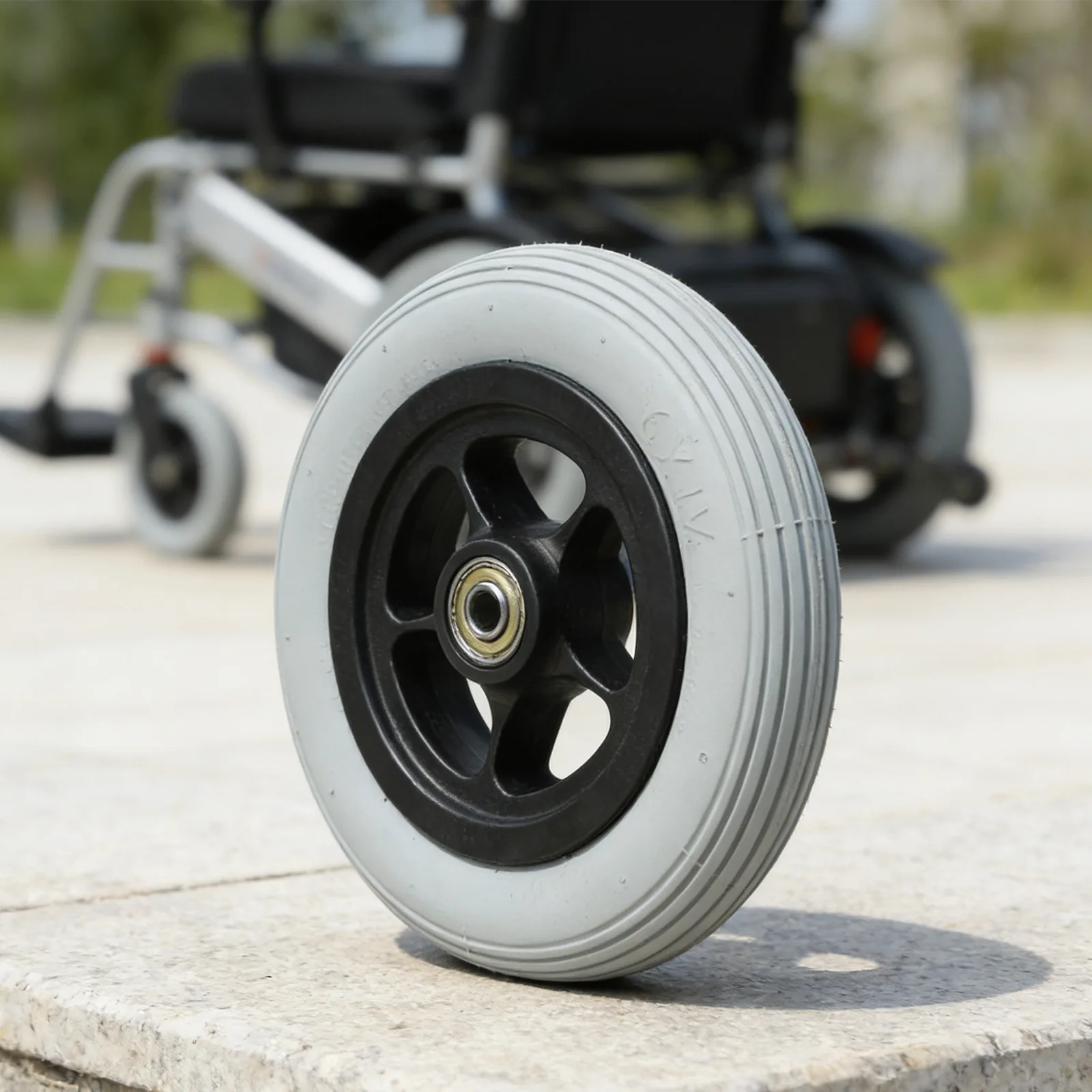 

Front Fork Upgrade 3.3 Cm 1.3 Inch Tire Width 6-Inch Gray Tire Indoor And Outdoor Use Rubber And Metal Construction