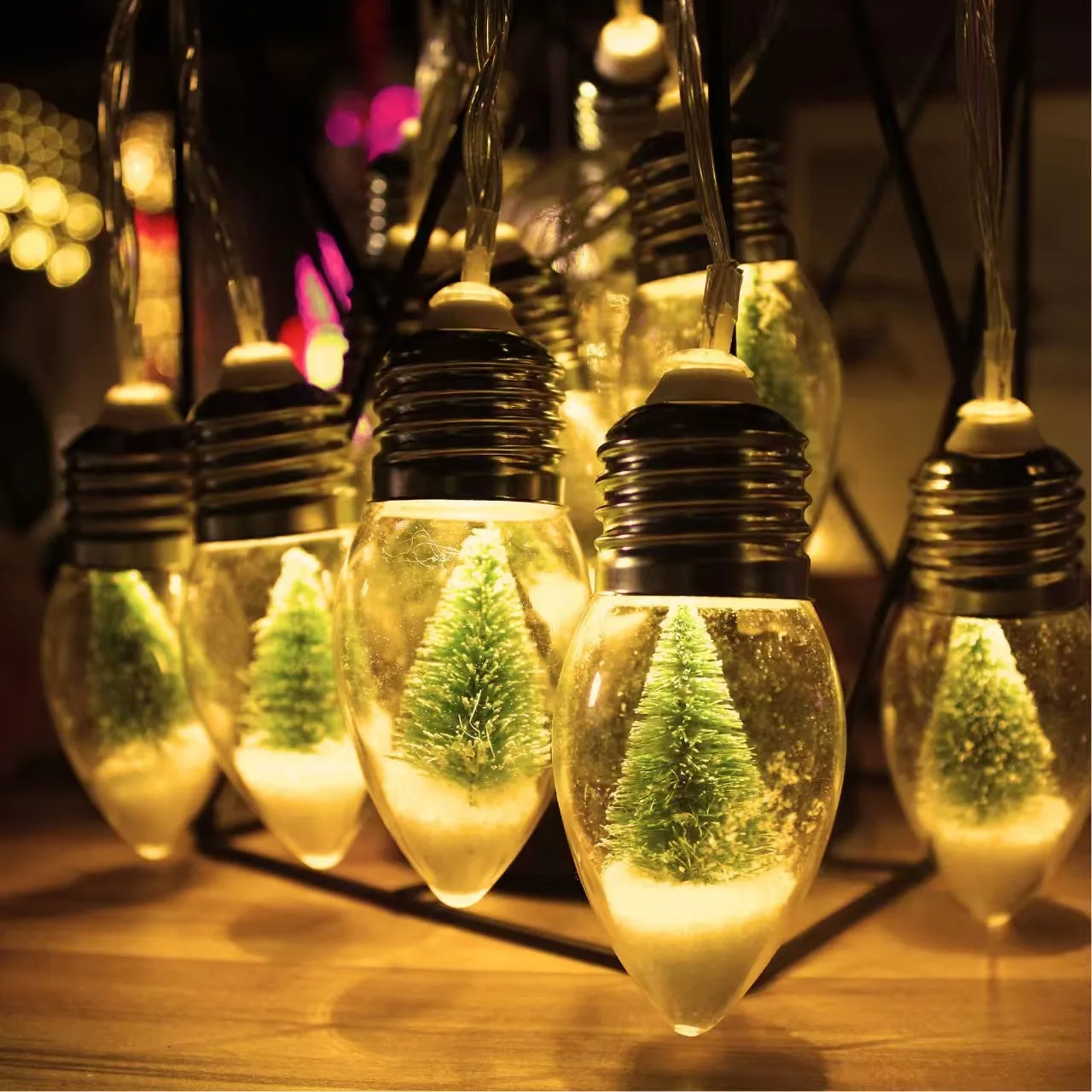 Christmas Tree LED String Lights, Warm White Bulb Fairy Lights, Battery Operated Indoor Decor Lights for Christmas Party