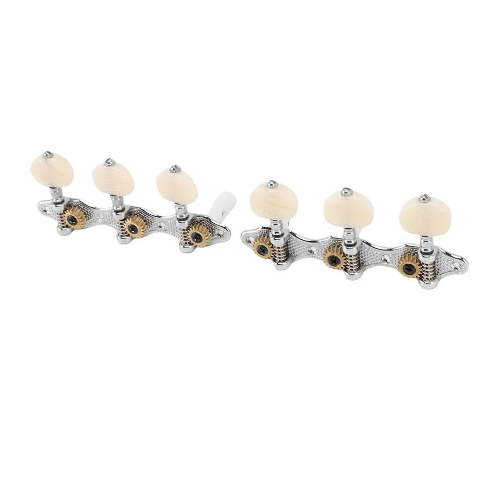 Metal Guitar Tuners Machine Heads 1:18 Gear Ratio Silver String Pegs Tuners 3L3R Configuration Guitar Tuning Pegs