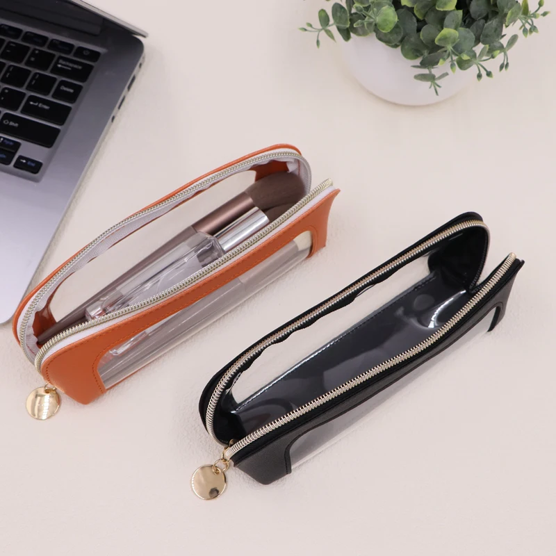 Clear Pencil Bags, Makeup Color Pouch with Zipper Travel Toiletries Bag Multifunctional Bag for Office Stationery Travel Storage