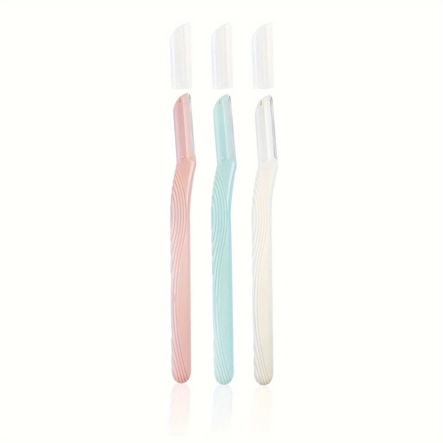 New Eyebrow Trimmer in 3 Colors, Facial Shaving Set and Microdermabrasion Tool for Removing Fine Hair, Stainless Steel Blades with Protective Cover